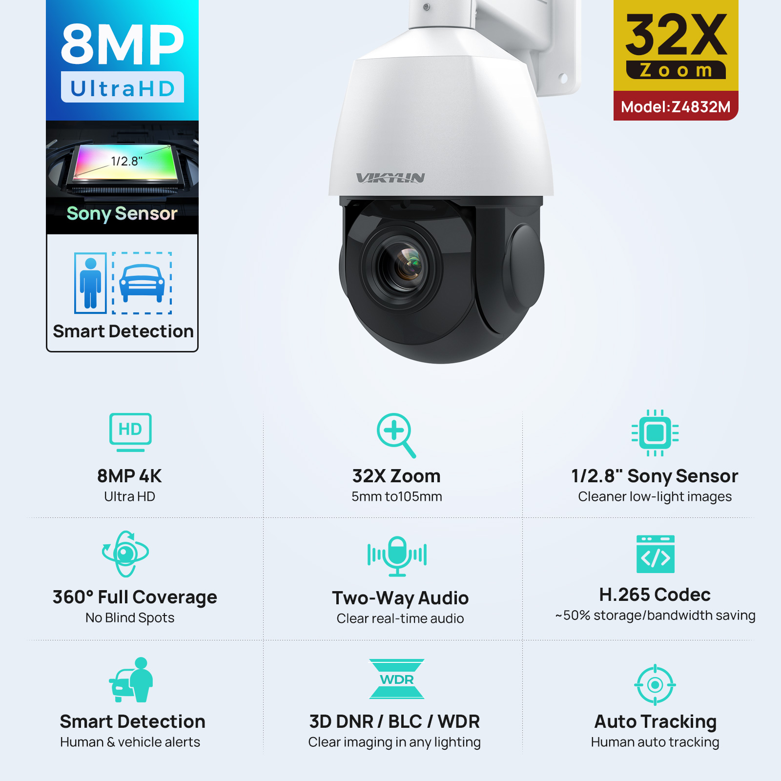 Vikylin 4K 8MP PTZ 32X Zoom 10 - Humidity Dome Kit incelemesi ve fiyatı